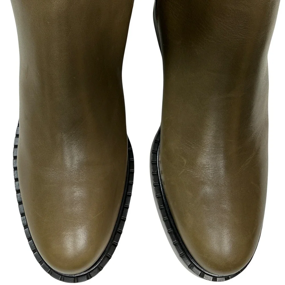 Reformation Nancy Tall‎ Knee Riding Boot NEW Women's 9 Olive Green Calf Leather